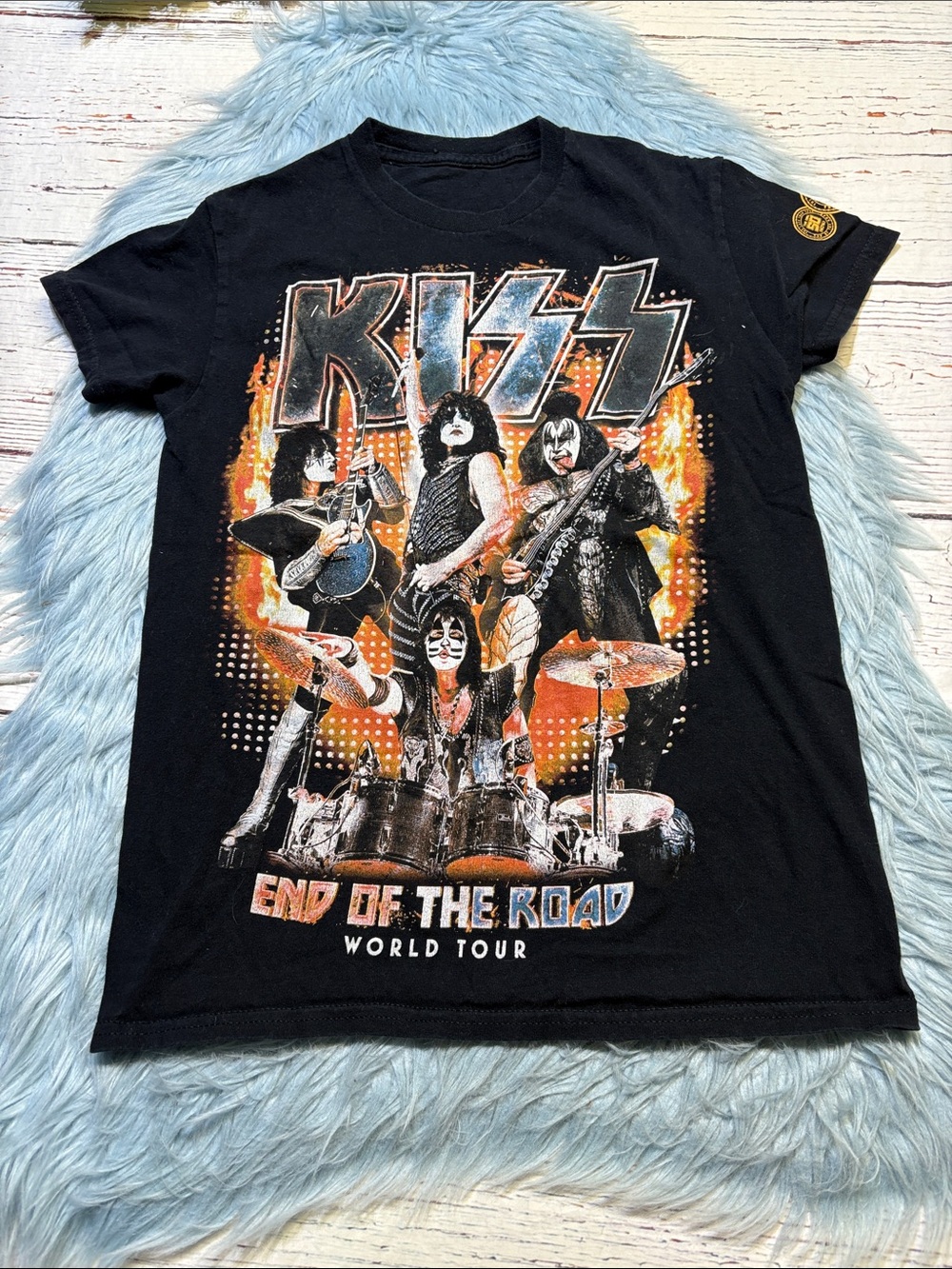 Kiss Black Short Sleeve 'End of the Road' Tour Graphic Tee sz M